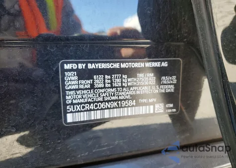 2022 BMW X5 Sdrive 40I z USA, uszkodzony, nr VIN 5UXCR4C06N9K19584